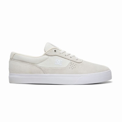 DC Switch S Suede Men's White Skate Shoes Australia Sale MJQ-259